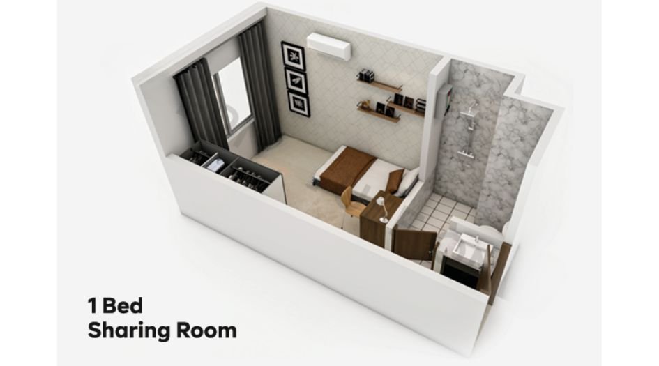 Profit-Pods-Floor-Plan-1 Bed- Sharing